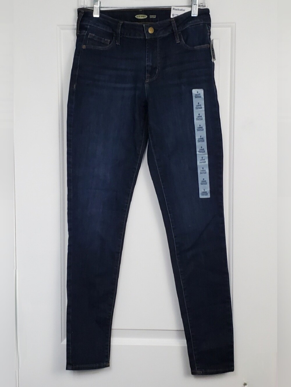 Old Navy Womens Rockstar Super Skinny Jeans Dark Indigo - Size 6 Long - NWT